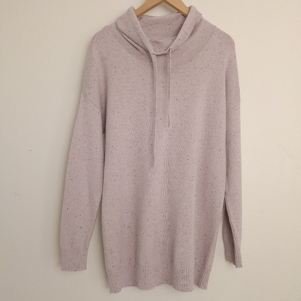 J. Jill Purejill Light Blush Pink Longsleeve Speckled Cowl Neck Tunic Sweater